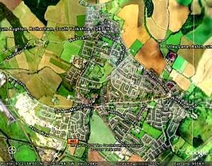 Google Earth map of Aughton