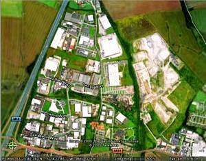 Google Earth map of Hellaby Industrial Estate