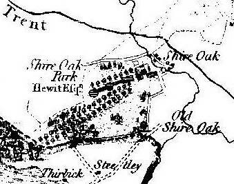 Map showing Shireoaks area, 1790