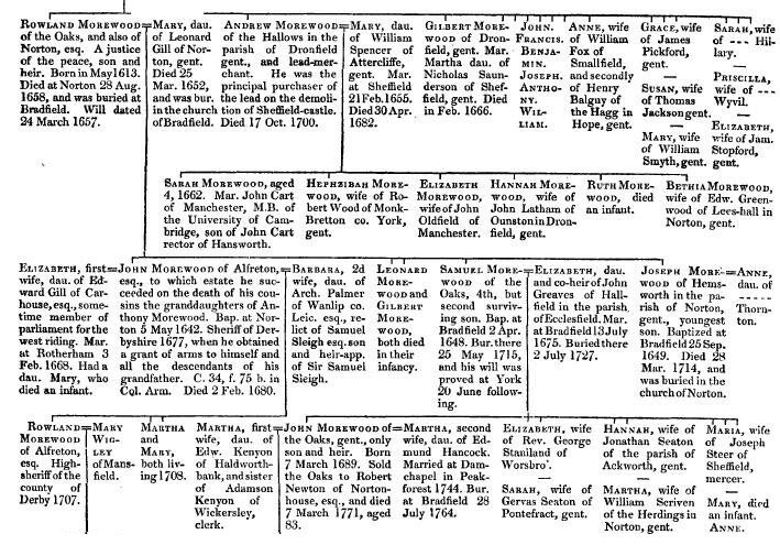 Pedigree of Morewood of The Oaks, Bradfield