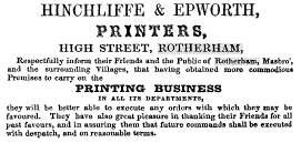 Hinchliffe and Epworth,Printers, High St