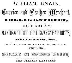 William Unwin, Currier and Leather Merchant