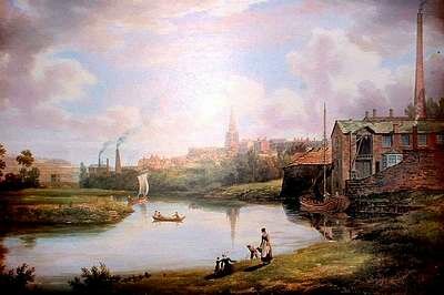 Painting of Rotherham by Wm Cowen